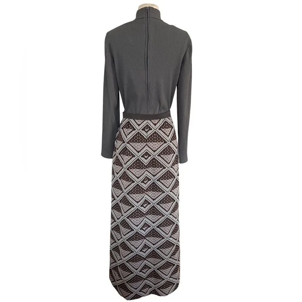 Swoonworthy Vintage 70s Boho Hippie 3 Piece Belted Vest Maxi Dress Set